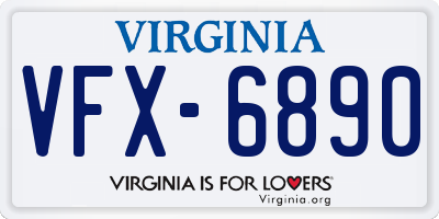 VA license plate VFX6890