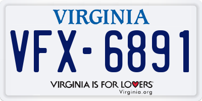 VA license plate VFX6891