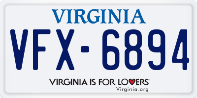 VA license plate VFX6894