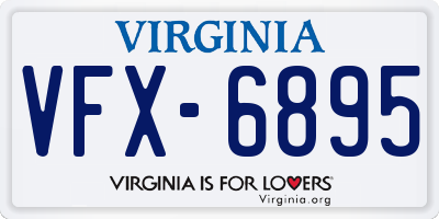 VA license plate VFX6895