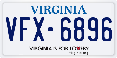 VA license plate VFX6896
