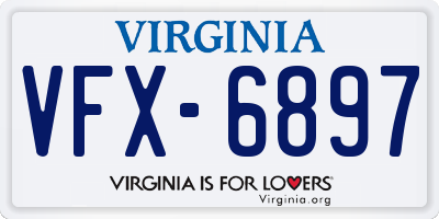 VA license plate VFX6897