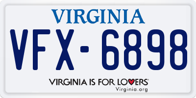 VA license plate VFX6898