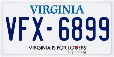 VA license plate VFX6899