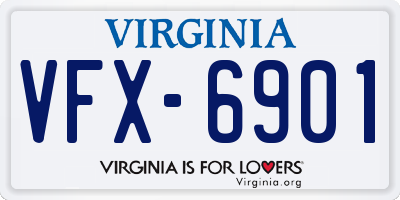 VA license plate VFX6901