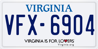 VA license plate VFX6904