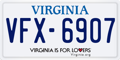 VA license plate VFX6907