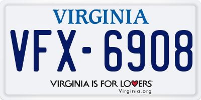 VA license plate VFX6908