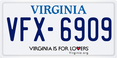 VA license plate VFX6909