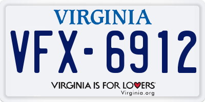 VA license plate VFX6912