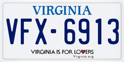 VA license plate VFX6913