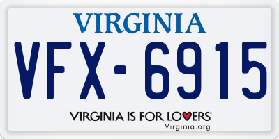 VA license plate VFX6915