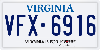 VA license plate VFX6916