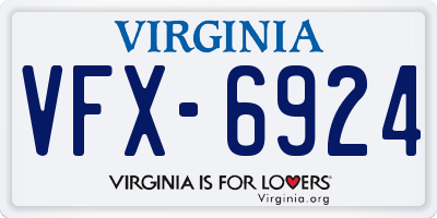 VA license plate VFX6924