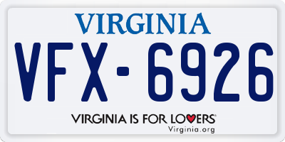 VA license plate VFX6926