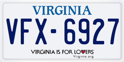 VA license plate VFX6927