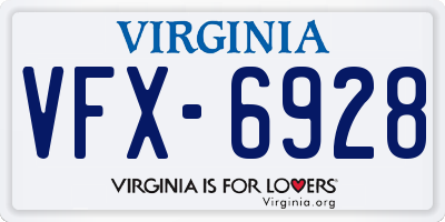 VA license plate VFX6928