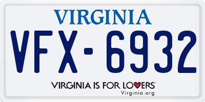 VA license plate VFX6932