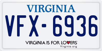 VA license plate VFX6936