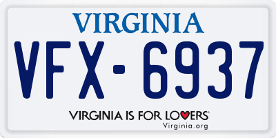 VA license plate VFX6937