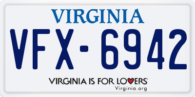 VA license plate VFX6942