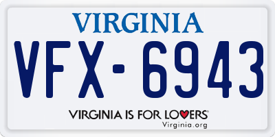 VA license plate VFX6943