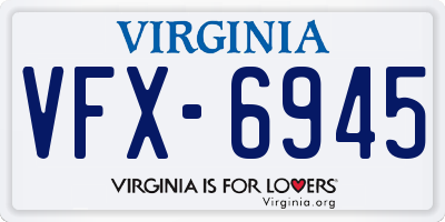 VA license plate VFX6945