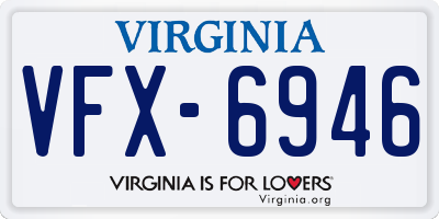 VA license plate VFX6946