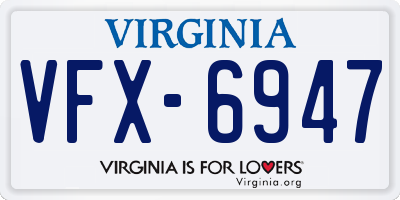 VA license plate VFX6947
