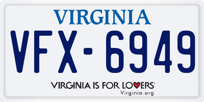 VA license plate VFX6949