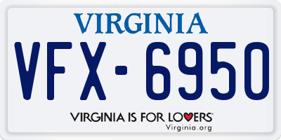 VA license plate VFX6950