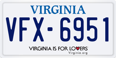 VA license plate VFX6951