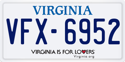 VA license plate VFX6952