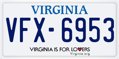 VA license plate VFX6953