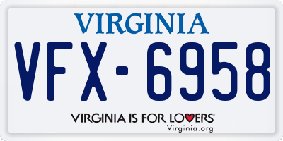 VA license plate VFX6958