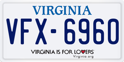 VA license plate VFX6960