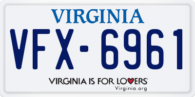 VA license plate VFX6961