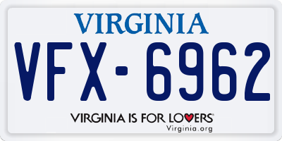 VA license plate VFX6962