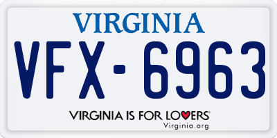 VA license plate VFX6963