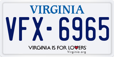 VA license plate VFX6965