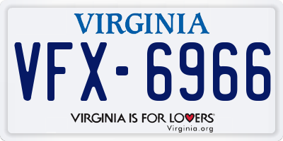 VA license plate VFX6966