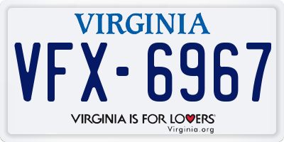 VA license plate VFX6967