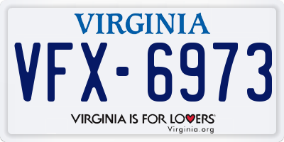 VA license plate VFX6973