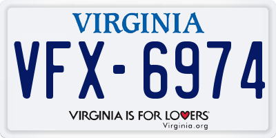 VA license plate VFX6974