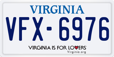 VA license plate VFX6976