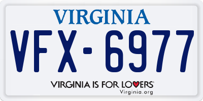 VA license plate VFX6977