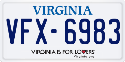 VA license plate VFX6983