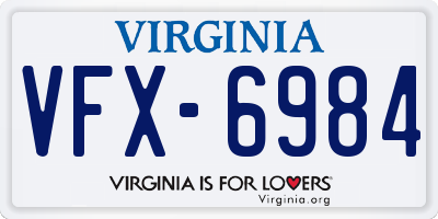 VA license plate VFX6984