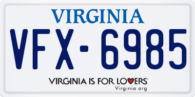 VA license plate VFX6985