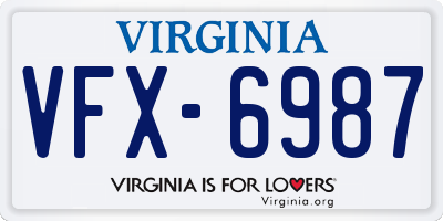VA license plate VFX6987
